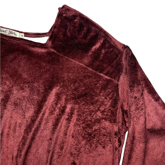 Anthropologie Michael Stars Red Vali Velvet Pullover Top Long Sleeve  XS New! - Picture 15 of 16